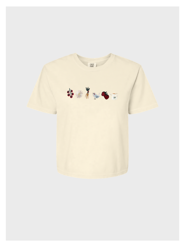 Cottagecore Garden Women's Boxy Embroidered Tshirt