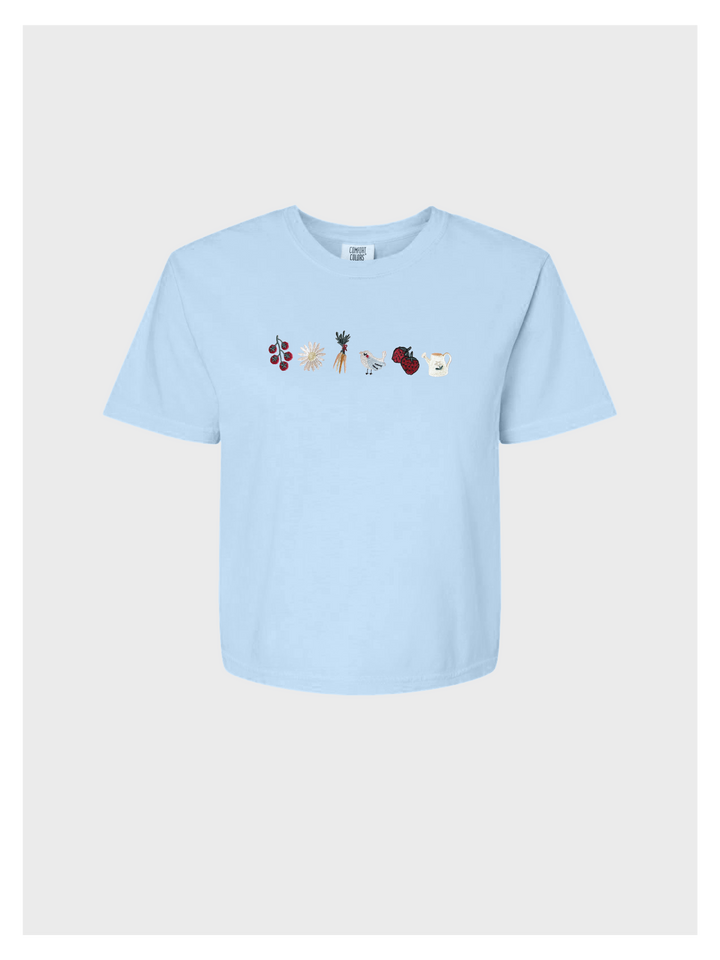 Cottagecore Garden Women's Boxy Embroidered Tshirt