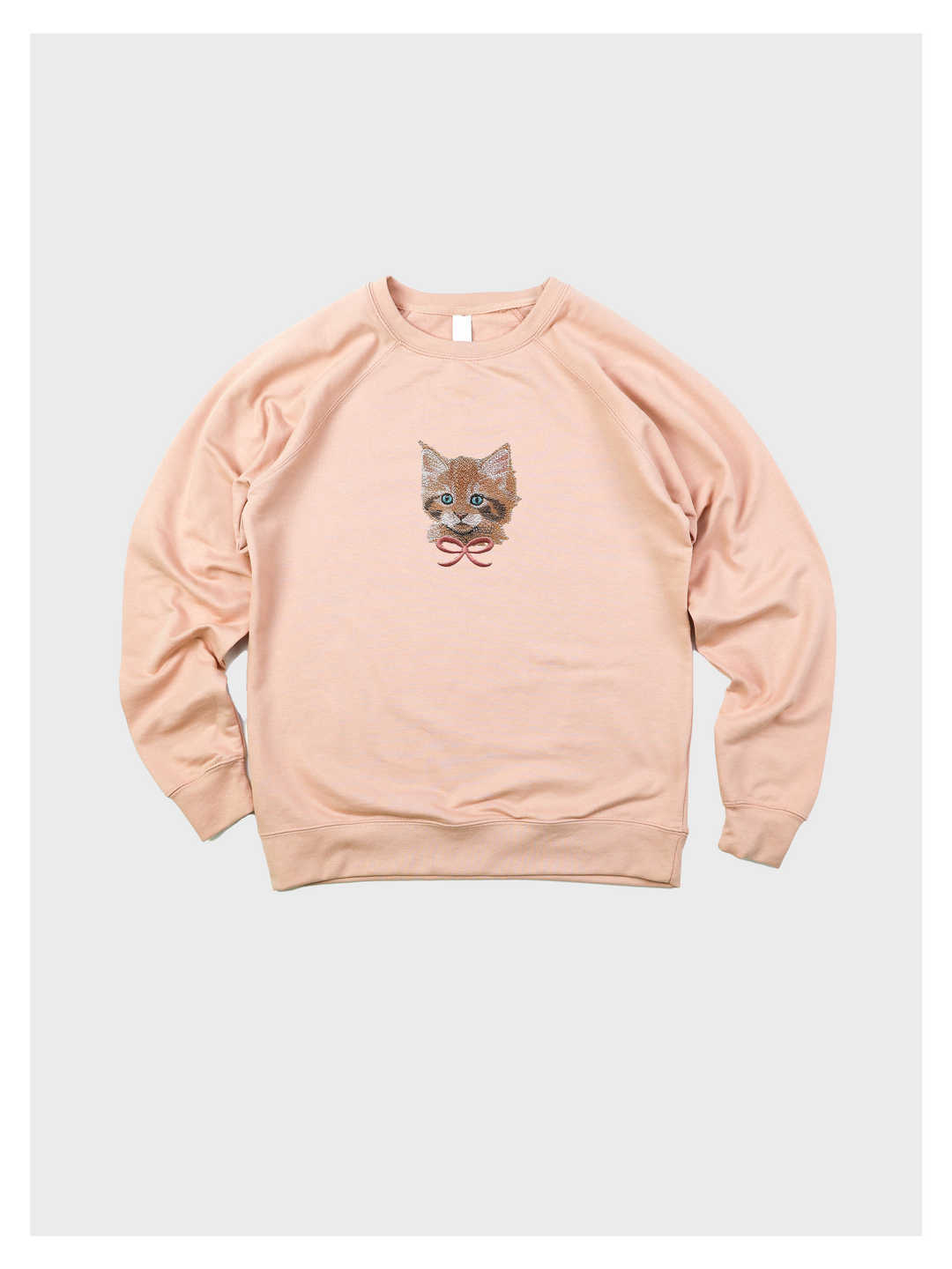 Coquette Cat and Bow Embroidered Sweatshirt