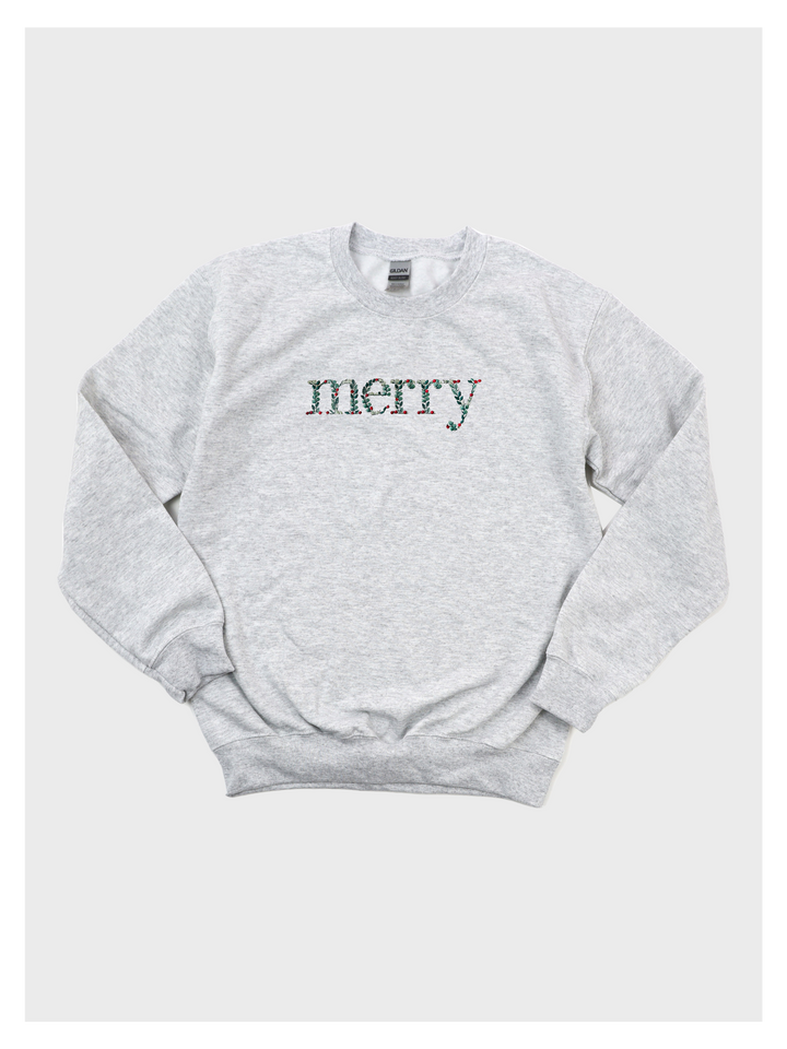 Floral Merry Christmas Sweatshirt