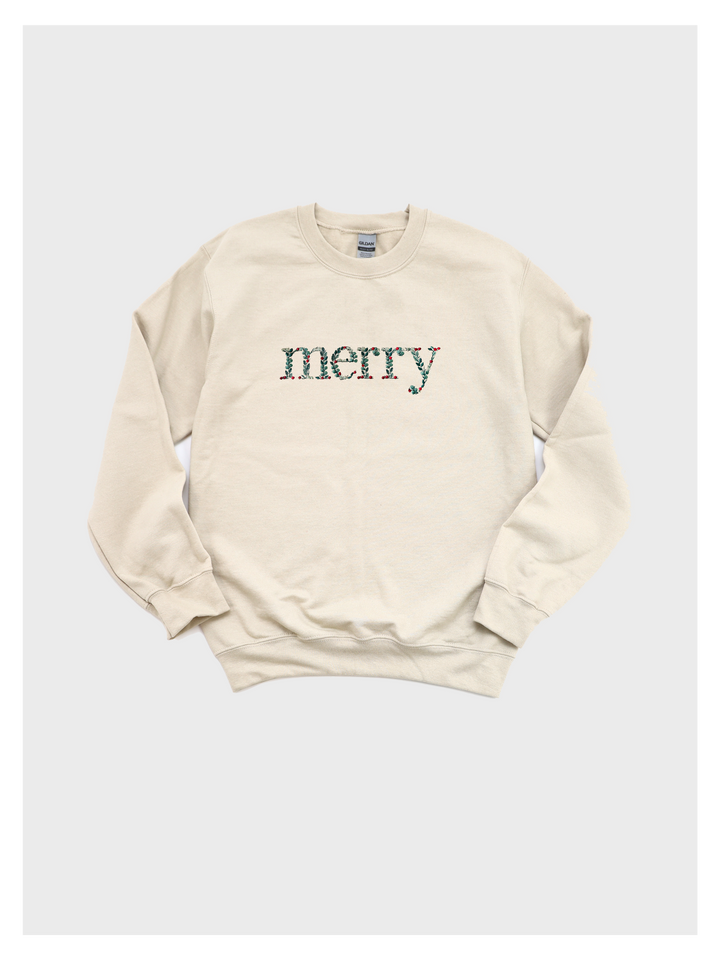 Floral Merry Christmas Sweatshirt