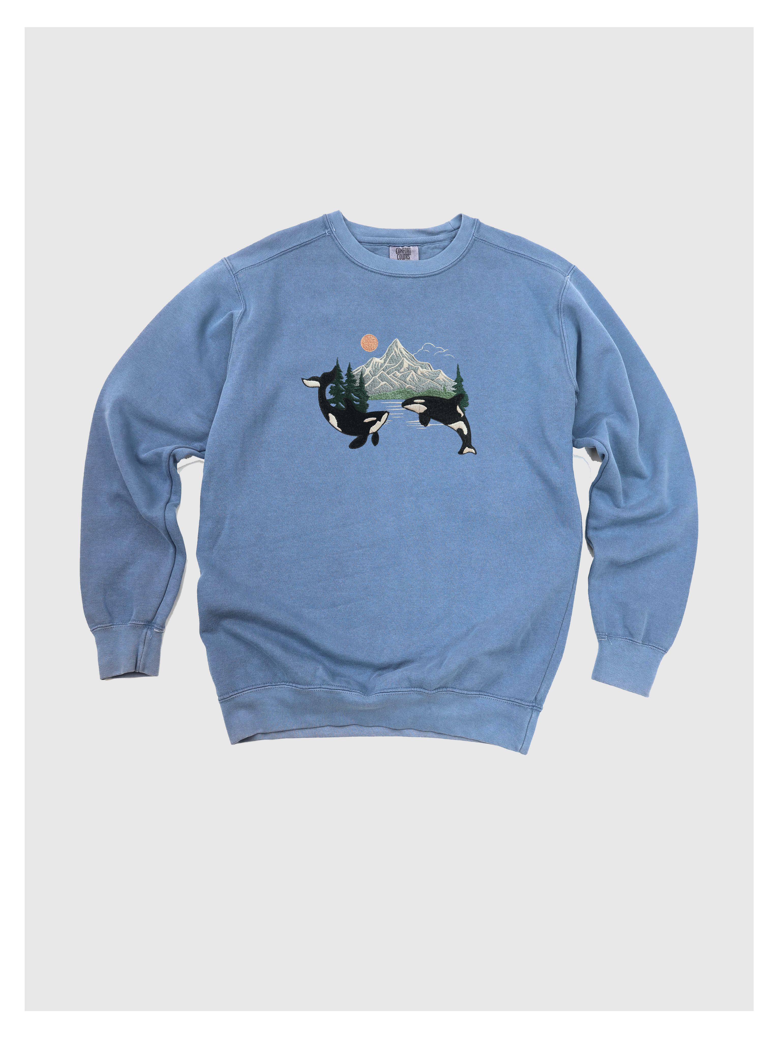 Orca Whale Embroidered Sweatshirt