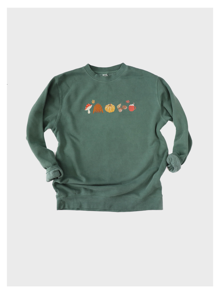 Cozy Autumn Embroidered Sweatshirt