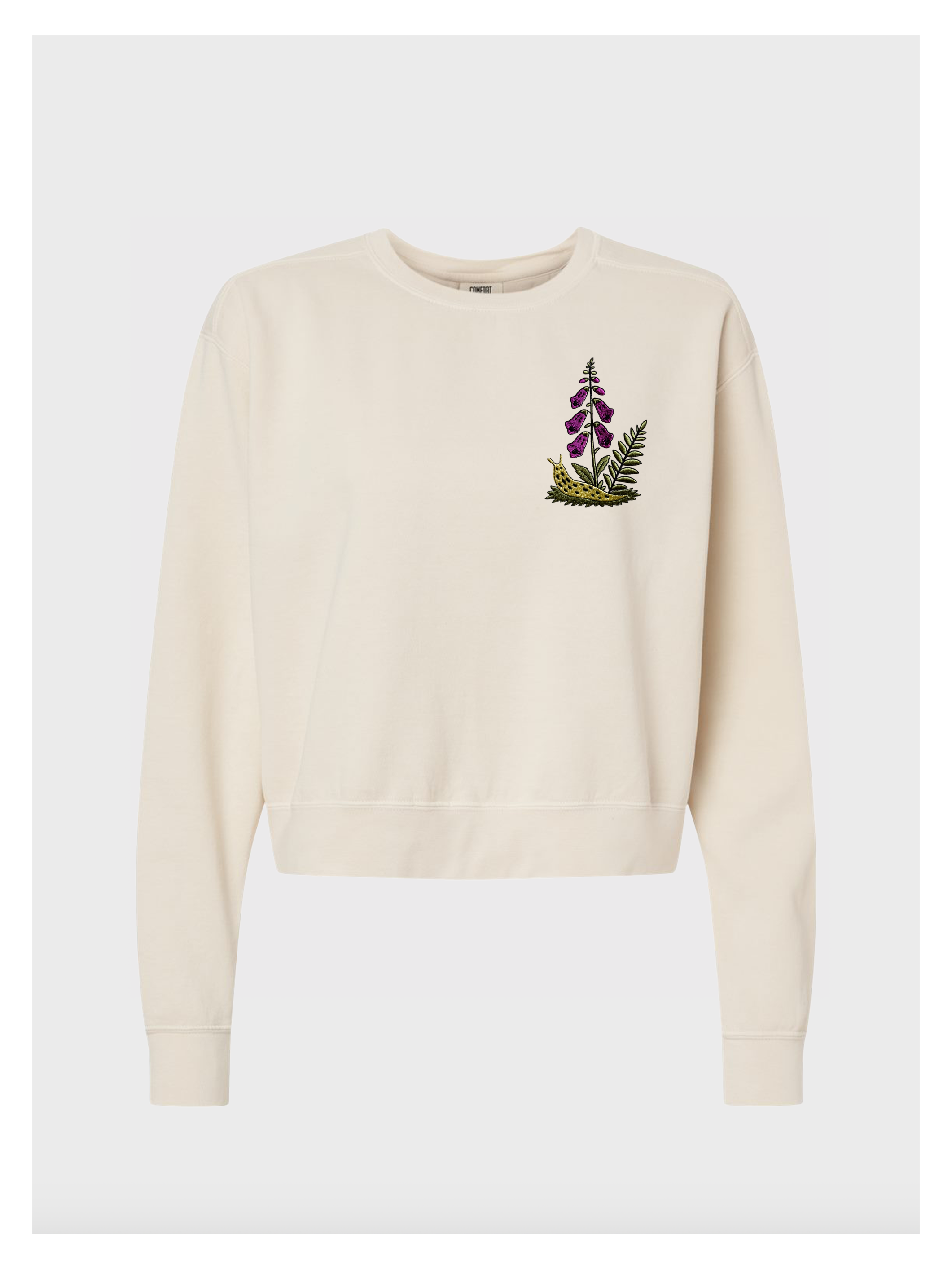 Banana Slug & Foxglove Embroidered Sweatshirt