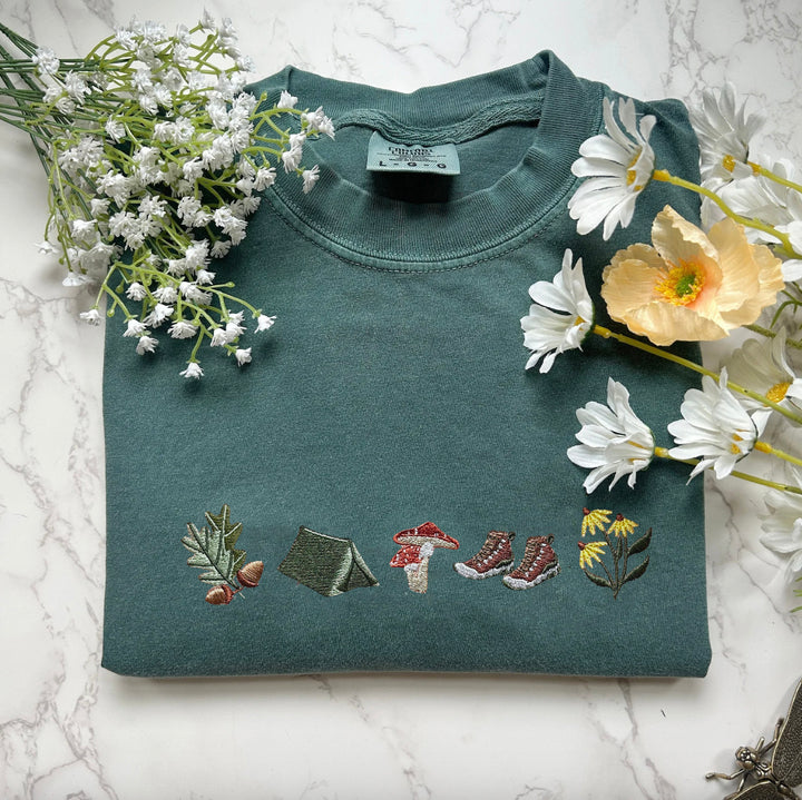 Camping Embroidered Tshirt