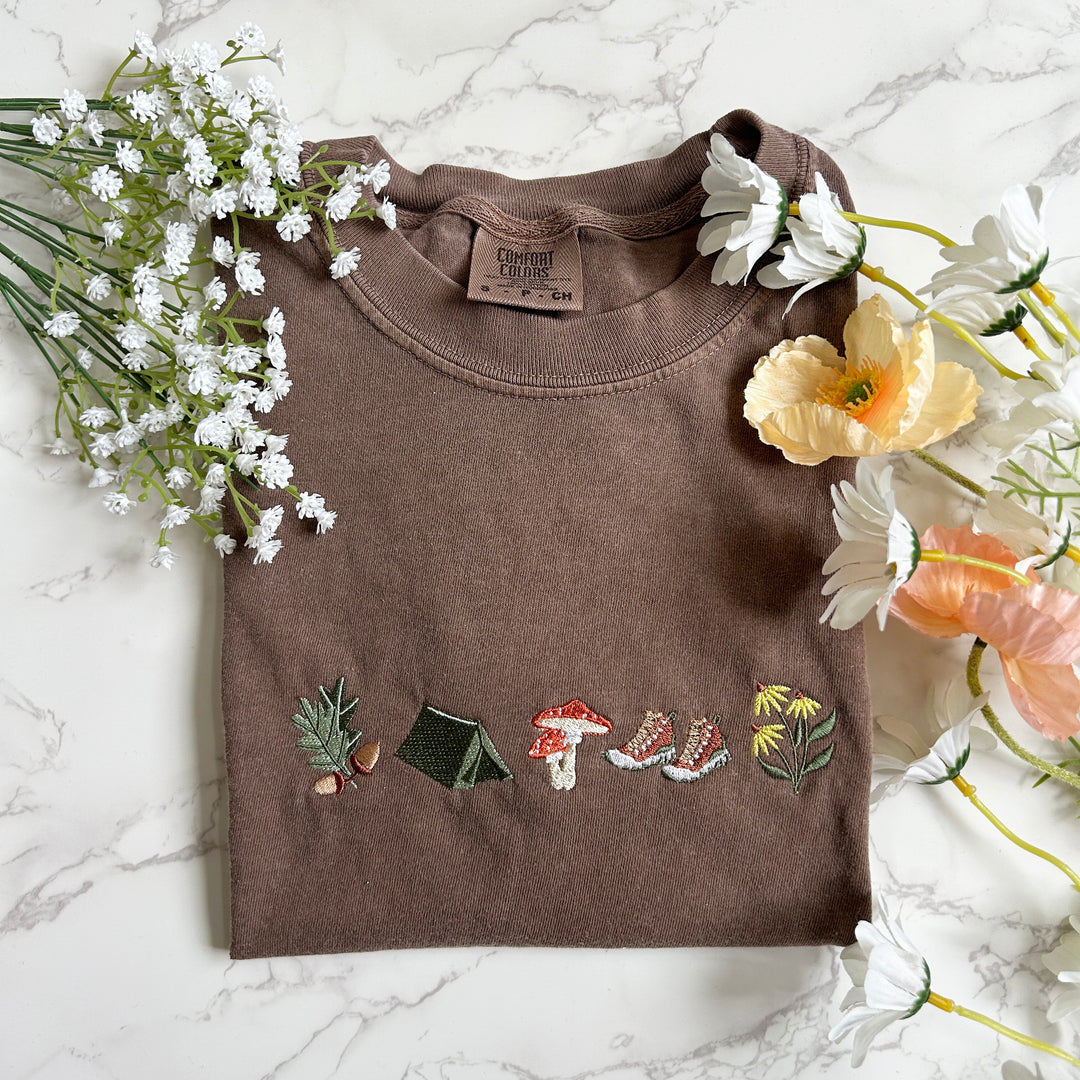 Camping Embroidered Tshirt