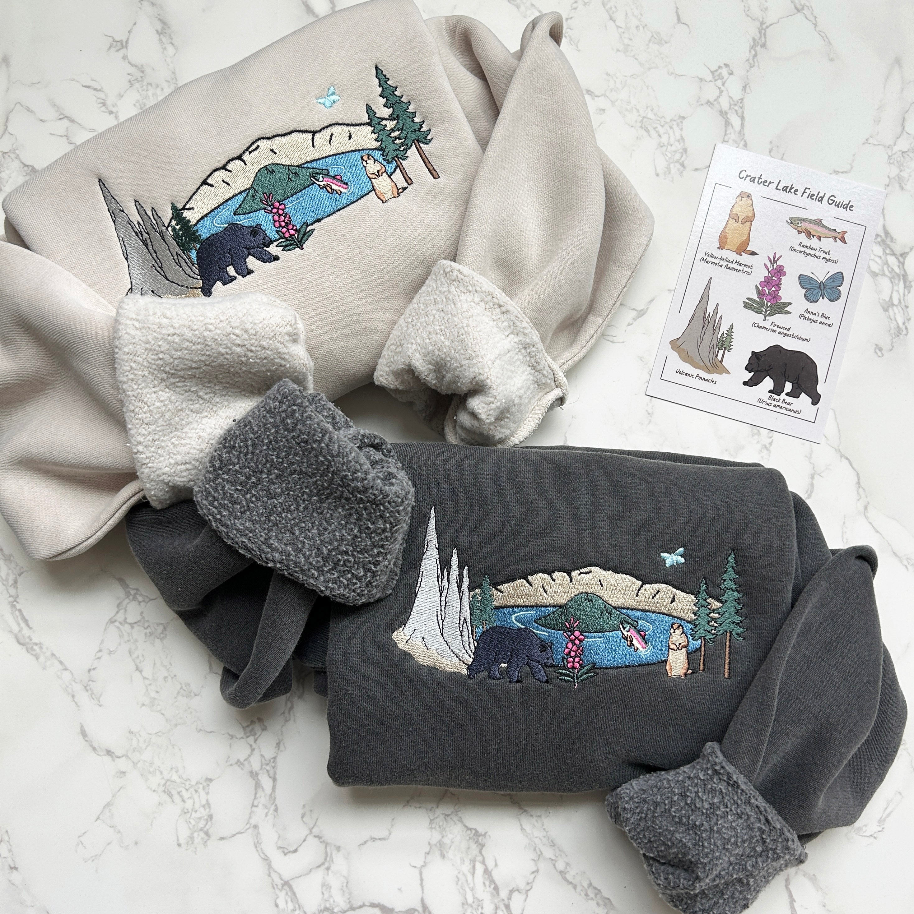 Crater Lake Field Guide Embroidered Sweatshirt