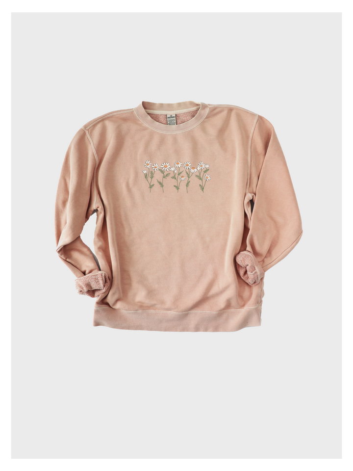 Daisy Floral Embroidered Sweatshirt