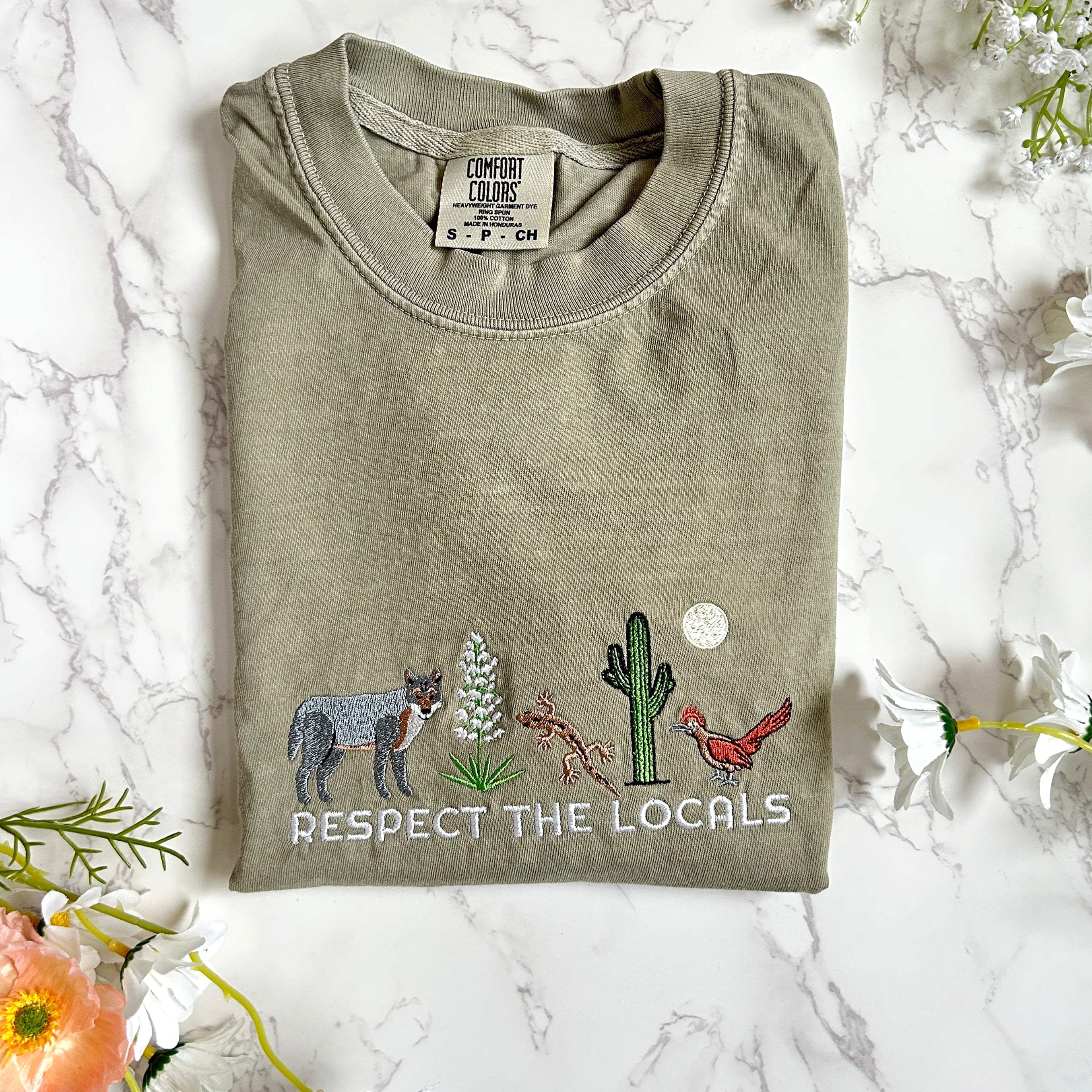 Respect Local Desert Wildlife Embroidered Tshirt