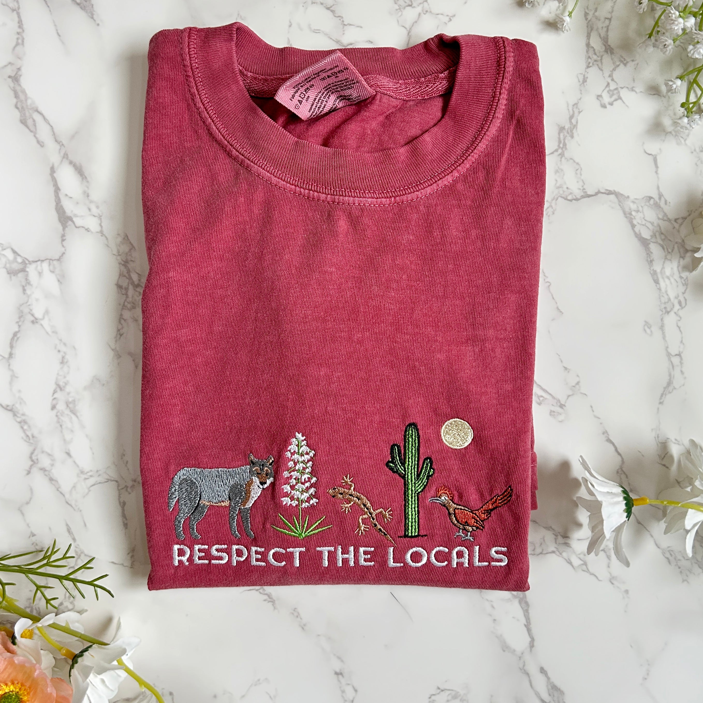 Respect Local Desert Wildlife Embroidered Tshirt