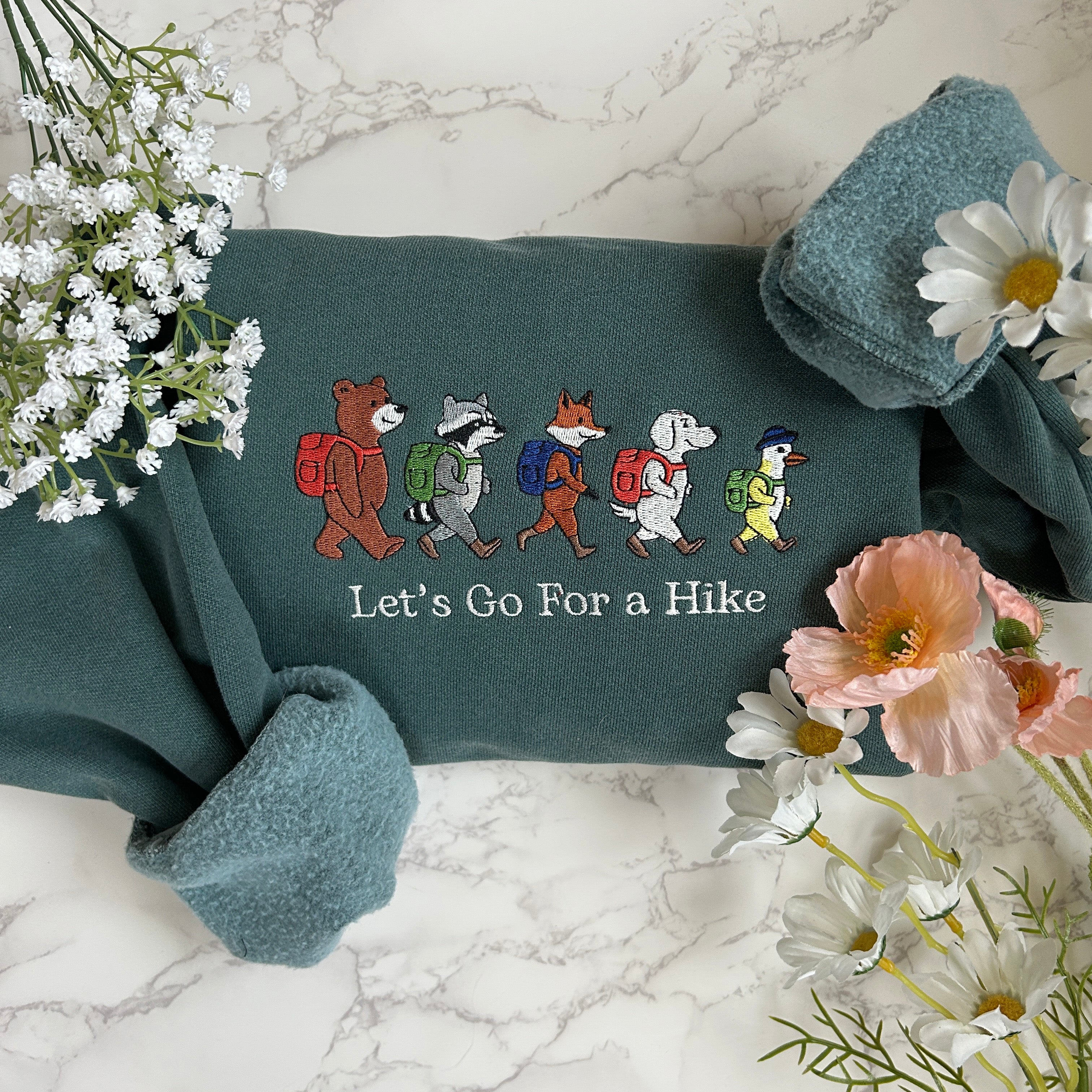 Let's Go For a Hike Embroidered Sweatshirt