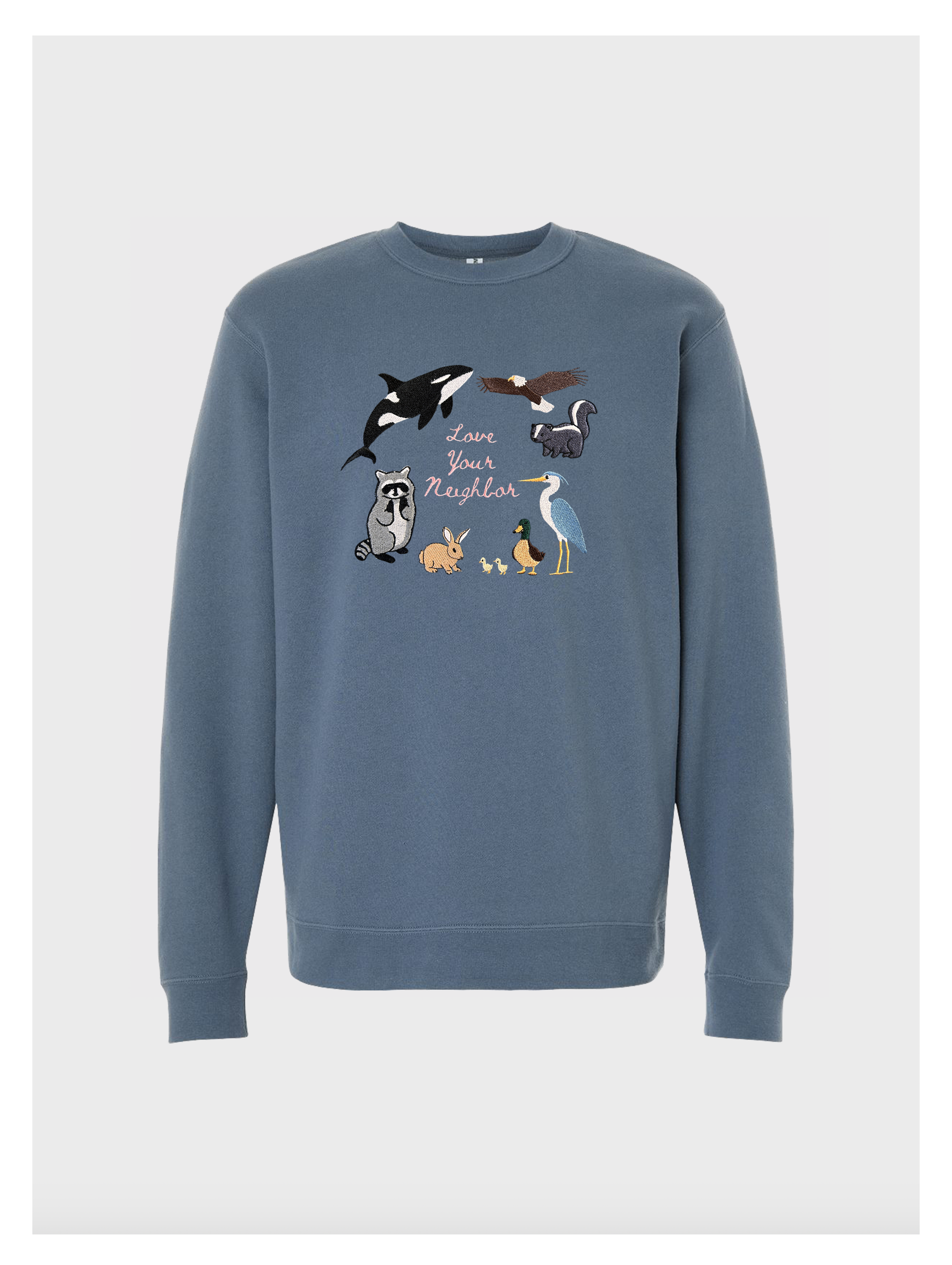 Love Your Neighbor Embroidered Sweatshirt