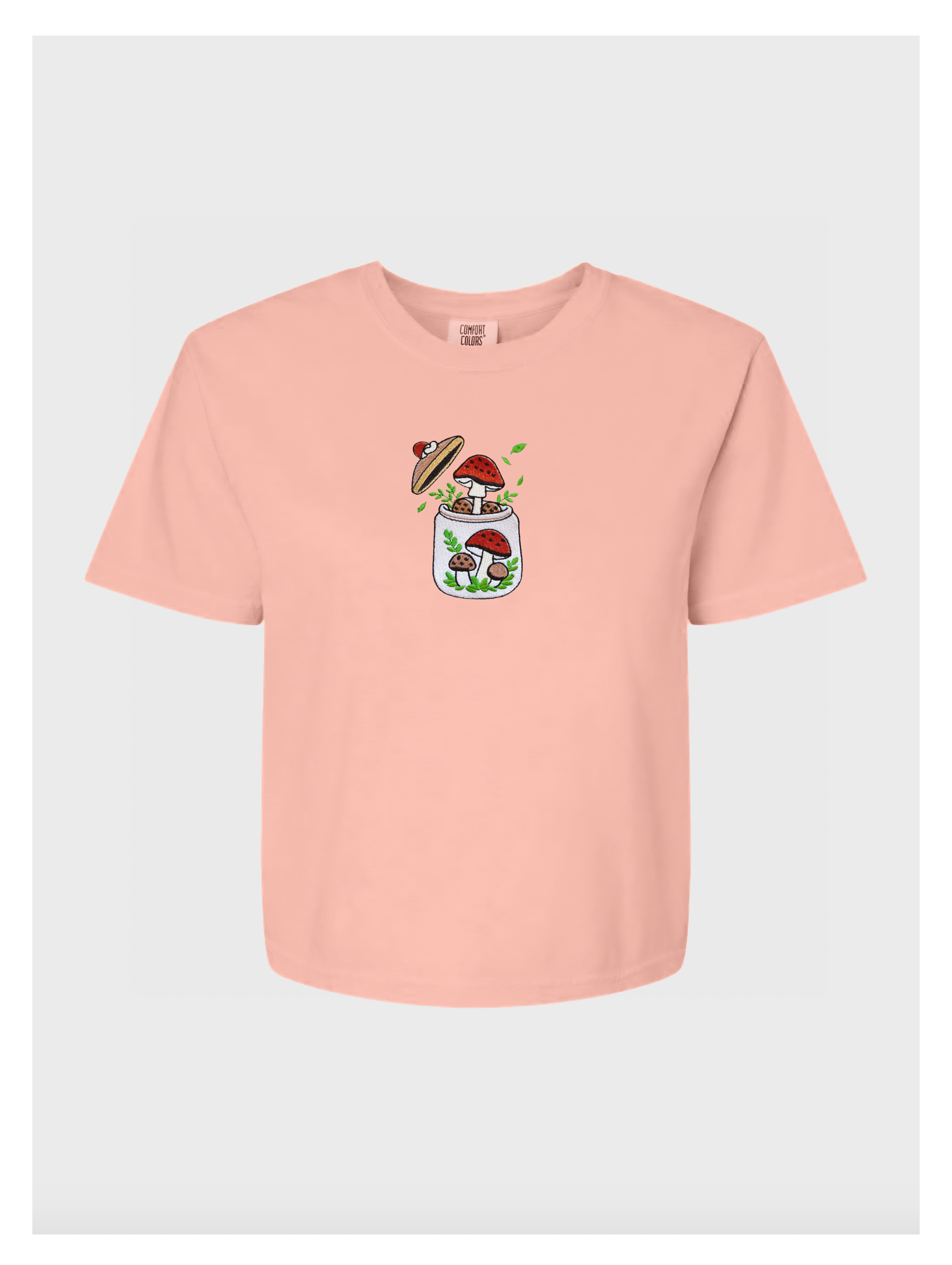 Vintage Mushroom Jar Embroidered Tshirt
