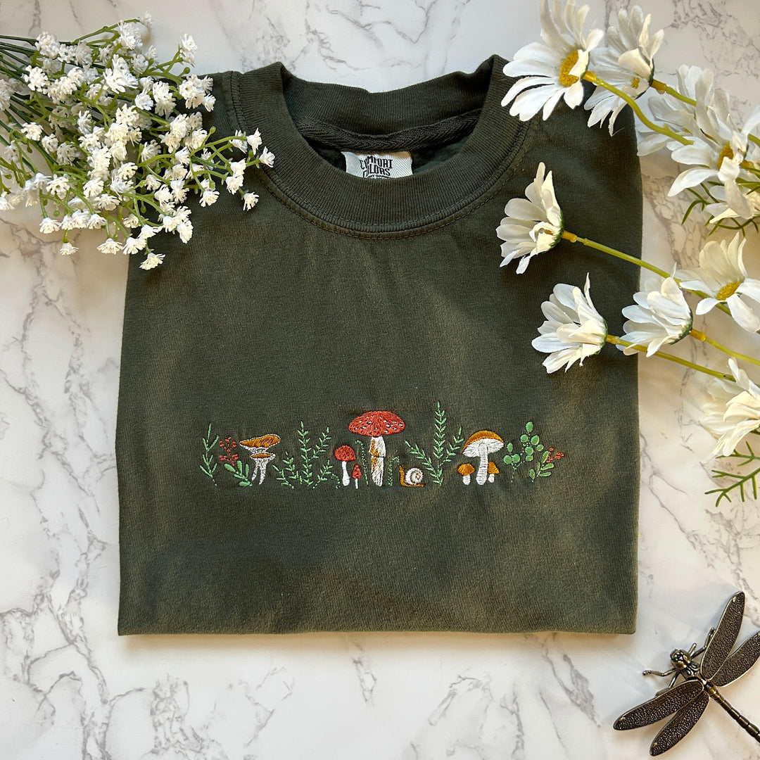 Mushroom Embroidered Tshirt