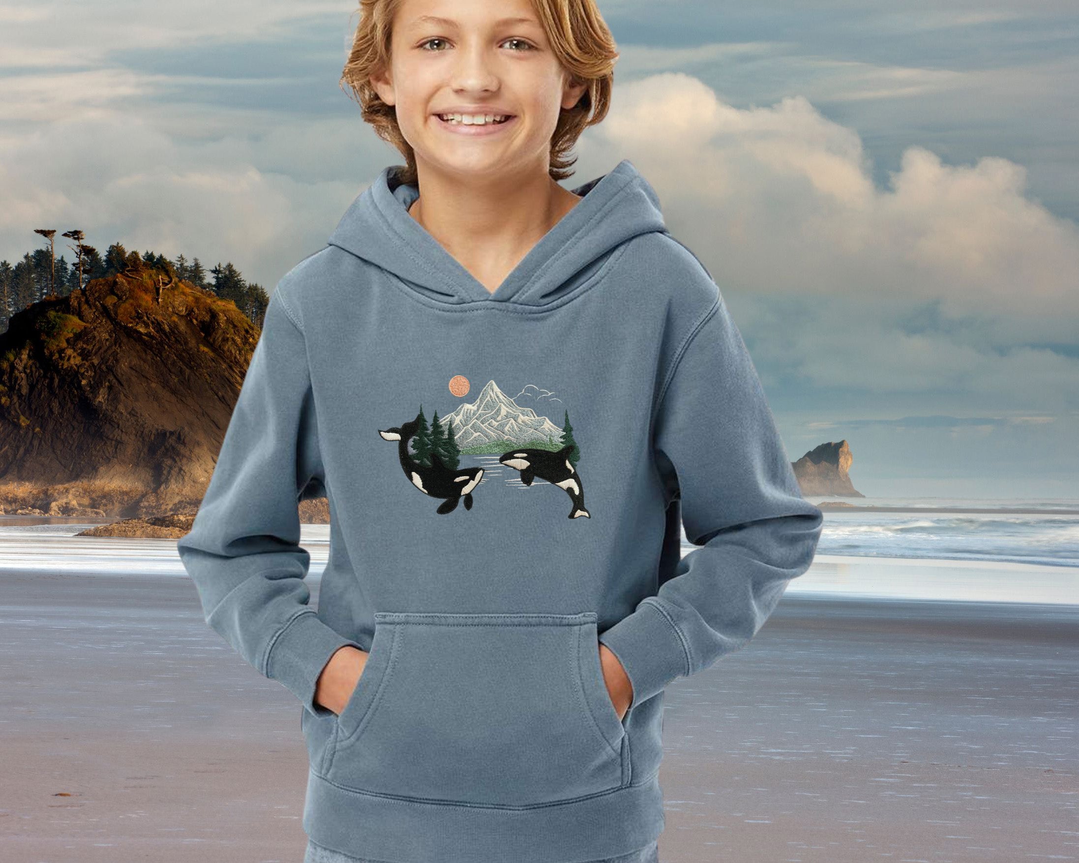 YOUTH Orca Whale Hoodie Sweatshirt – Plantiful Design C✿