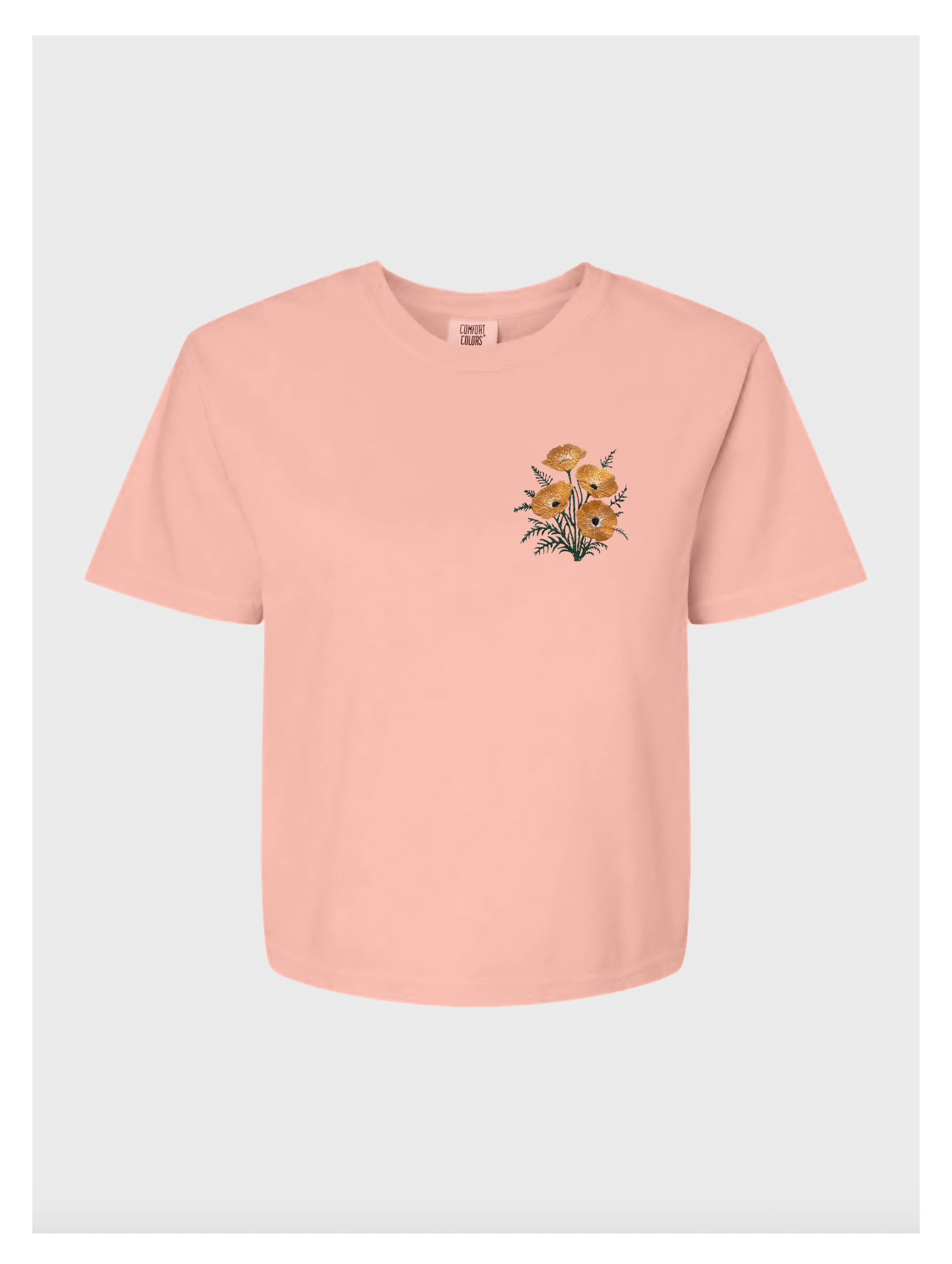 California Poppy Embroidered Tshirt