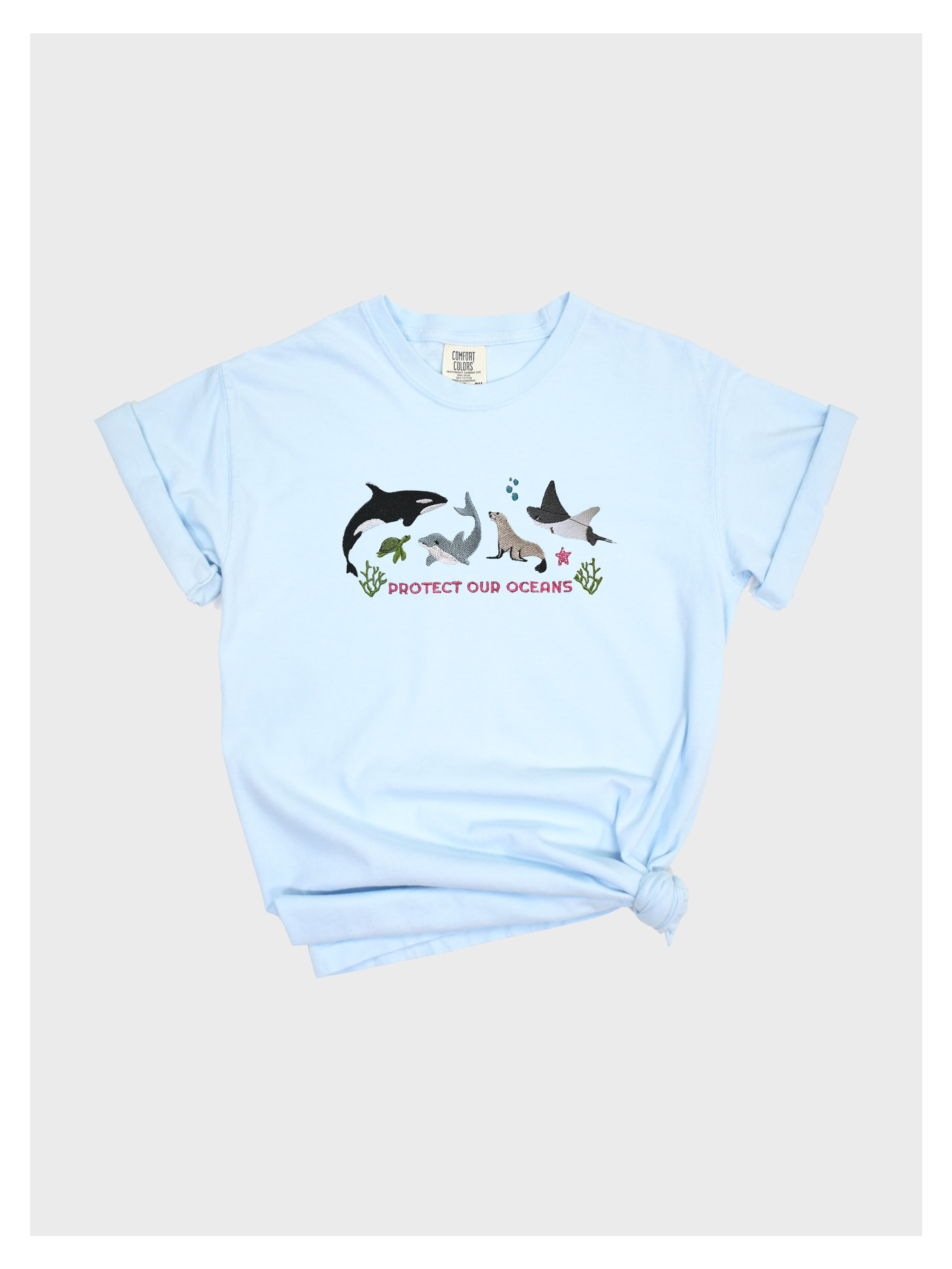 Protect Our Oceans Embroidered Tshirt