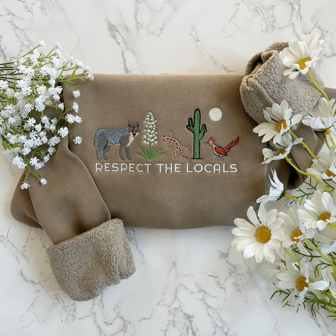 Respect Local Desert Wildlife Embroidered Sweatshirt