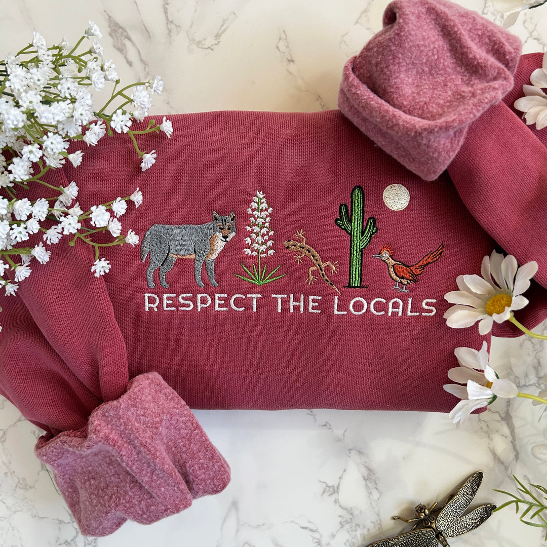 Respect Local Desert Wildlife Embroidered Sweatshirt