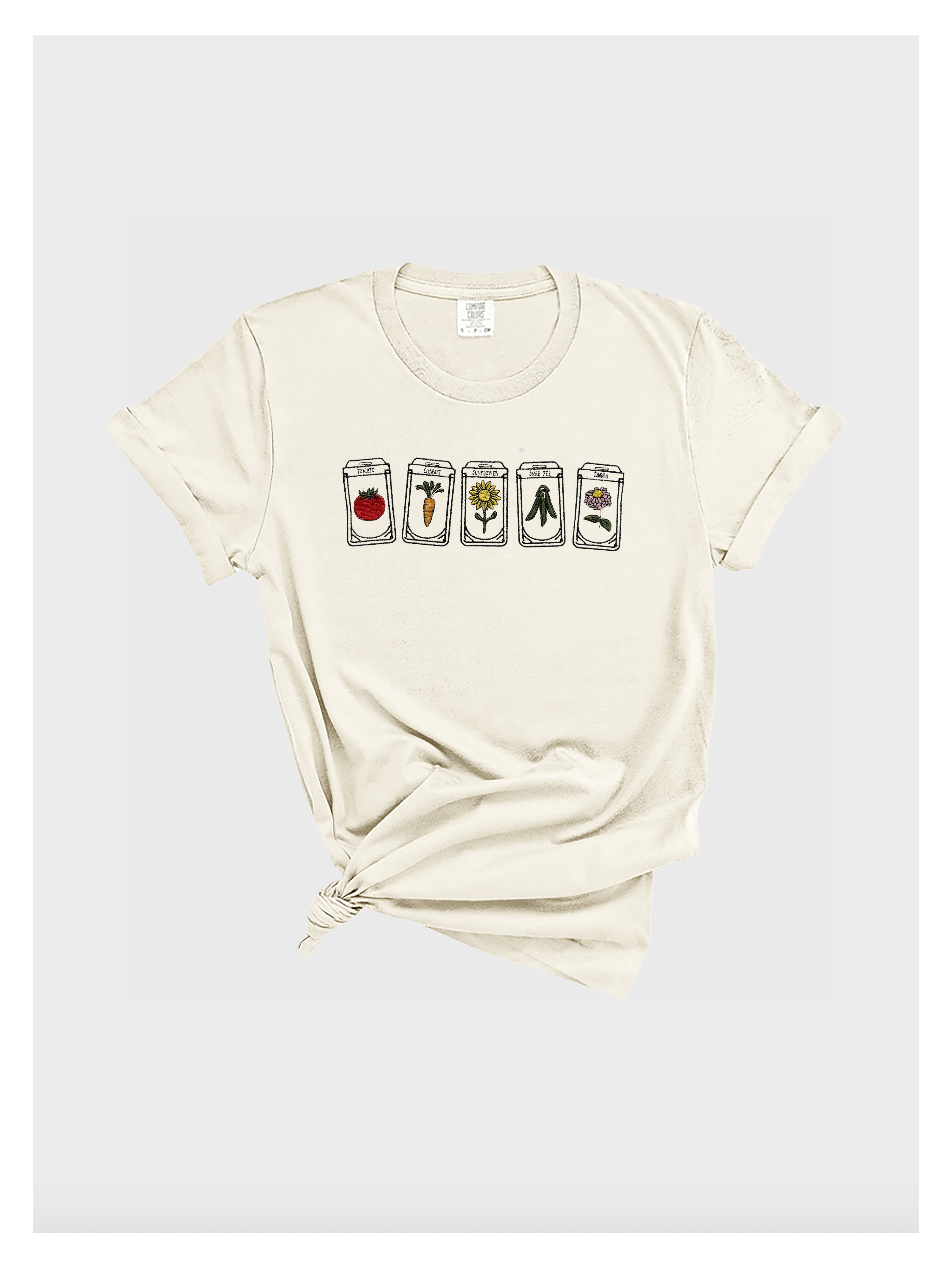 Garden Seed Packet Embroidered Tshirt