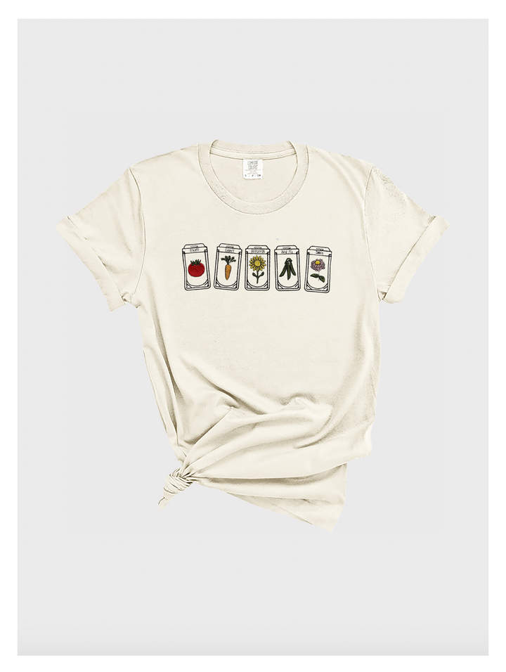 Garden Seed Packet Embroidered Tshirt