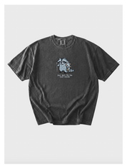 Here for the Trail Snacks Raccoon Embroidered Tshirt