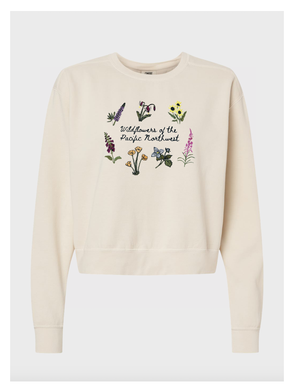 Wildflowers of the Pacific Northwest Embroidered Sweatshirt